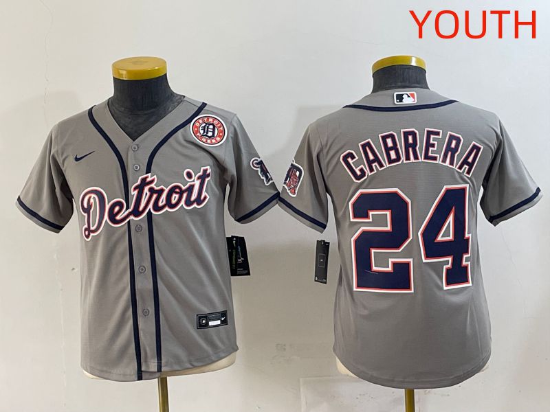 Youth 2025 Detroit Tigers #24 Cabrera Grey Game Nike MLB Jersey style 7